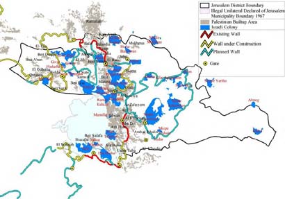 Etude de la colonisation Ã  l'intérieur et Ã  l'extérieur de Jérusalem-Est