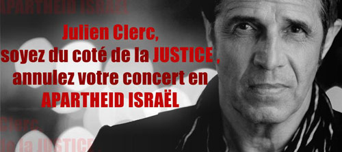 Julien Clerc, ne vous produisez pas en Israël