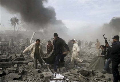Le 31 décembre 2008, au cinqième jour de guerre israélienne sur Gaza : 400 morts, 2.000 blessés