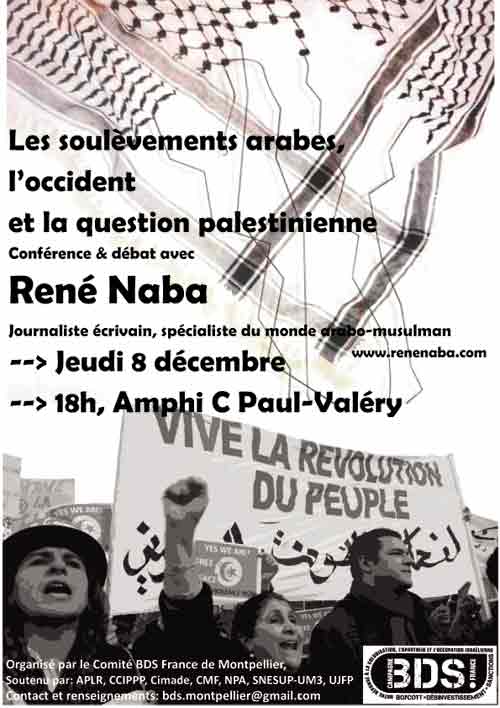 Conférence-débat 'Les soulèvements arabes, l'occident et la question palestinienne' avec René Naba