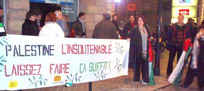 Rassemblement à Bordeaux, le 5 février 2008, contre la visite d'Haïm Ramon.