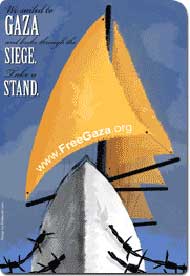 ALERTE !  ISRAEL MENACE D'ATTAQUER LE BATEAU D’AIDE POUR GAZA !
