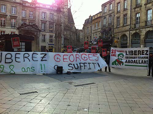 Depuis Bordeaux, Lille, Lyon, Marseille et Toulouse, solidarité avec Georges Ibrahim Abdallah !
