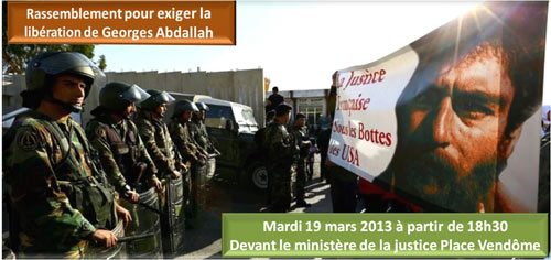 Assez de procédures ! Libération immédiate de Georges Ibrahim Abdallah, séquestré par l'État français sur pressions étatsuniennes ! 