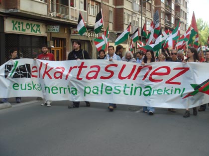 Manifestation à Gasteiz (Pays basque) en solidarité avec le peuple palestinien