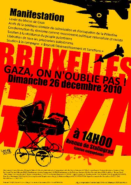 GAZA ON N'OUBLIE PAS : Bruxelles, Dimanche 26 décembre 2010
