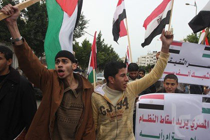 Rassemblement en solidarité avec l'Egypte à Gaza
